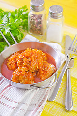 Image showing meat ball with tomato sauce