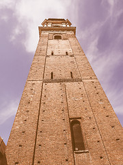 Image showing Retro looking Turin Cathedral steeple