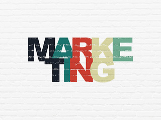 Image showing Marketing concept: Marketing on wall background