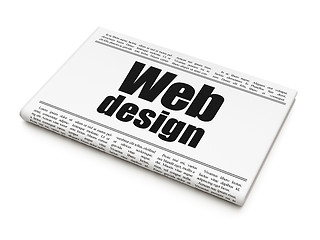 Image showing Web design concept: newspaper headline Web Design