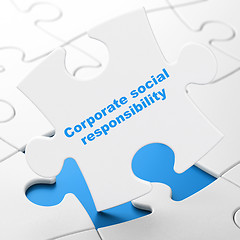 Image showing Business concept: Corporate Social Responsibility on puzzle background