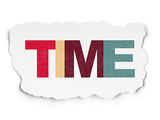 Image showing Timeline concept: Time on Torn Paper background