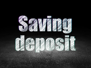 Image showing Currency concept: Saving Deposit in grunge dark room