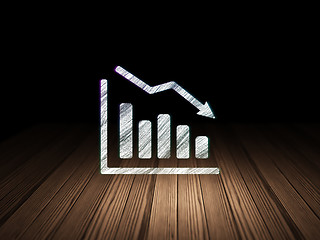 Image showing Marketing concept: Decline Graph in grunge dark room