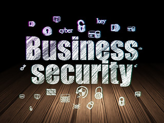 Image showing Protection concept: Business Security in grunge dark room