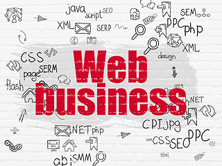 Image showing Web development concept: Web Business on wall background