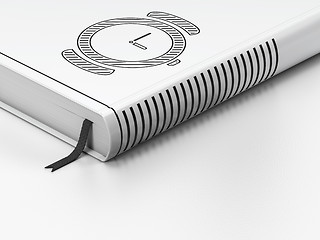 Image showing Time concept: closed book, Watch on white background