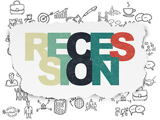 Image showing Business concept: Recession on Torn Paper background