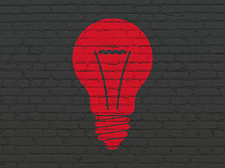 Image showing Finance concept: Light Bulb on wall background