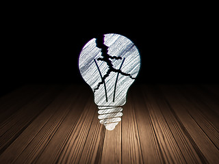 Image showing Finance concept: Light Bulb in grunge dark room