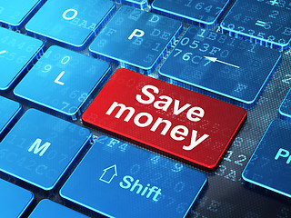 Image showing Money concept: Save Money on computer keyboard background