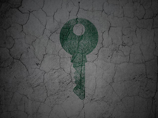 Image showing Privacy concept: Key on grunge wall background