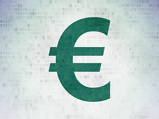 Image showing Currency concept: Euro on Digital Paper background