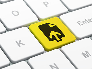 Image showing Web development concept: Upload on computer keyboard background