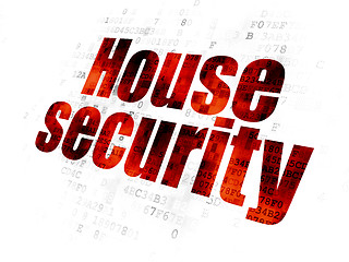 Image showing Privacy concept: House Security on Digital background