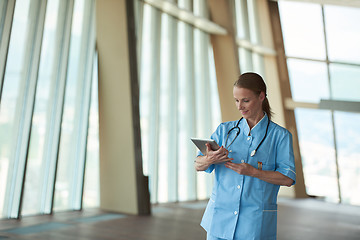 Image showing female doctor with tablet computer