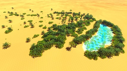 Image showing African oasis on Sahara