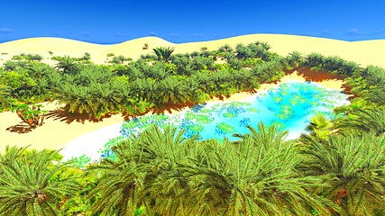 Image showing African oasis on Sahara