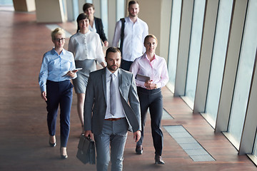 Image showing business people group walking