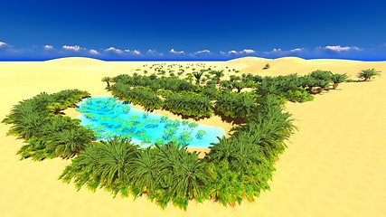 Image showing African oasis on Sahara