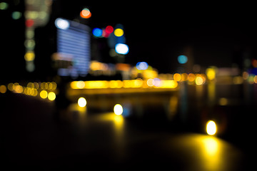 Image showing Defocused city lights