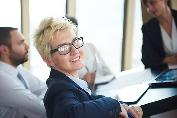 Image showing blonde business woman on meeting