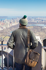 Image showing Tourist enjoying in New York City panoramic view.