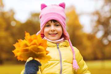 Image showing happy beautiful little girl portrait outdoors