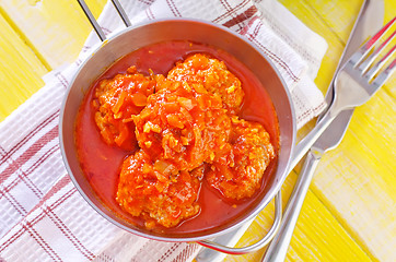 Image showing meat ball with tomato sauce