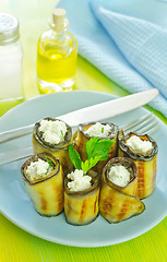 Image showing eggplant rolls with cheese