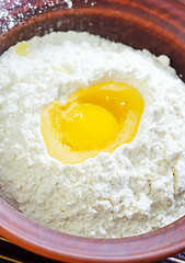 Image showing flour and eggs