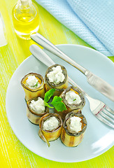 Image showing eggplant rolls with cheese