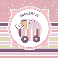 Image showing baby girl shower card