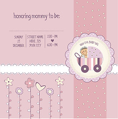 Image showing baby girl shower card