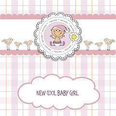 Image showing baby girl shower card