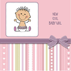 Image showing baby girl shower card