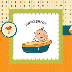 Image showing baby boy shower card