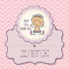 Image showing baby girl shower card