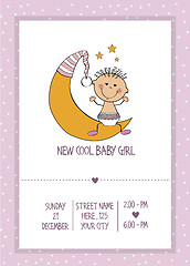 Image showing baby girl shower card