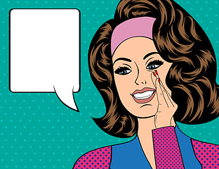 Image showing Pop Art illustration of woman with the speech bubble