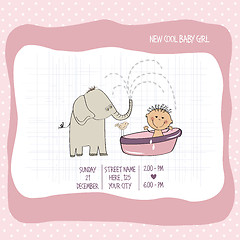 Image showing baby girl shower card