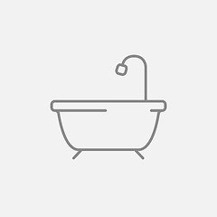 Image showing Bathtub with shower line icon.