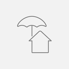 Image showing House insurance line icon.