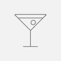 Image showing Cocktail glass line icon.