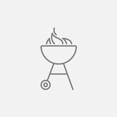 Image showing Kettle barbecue grill line icon.