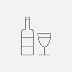 Image showing Bottle of wine line icon.