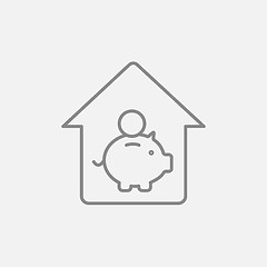 Image showing House savings line icon.