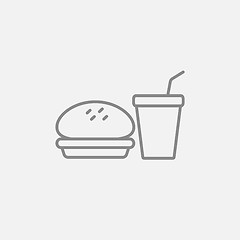 Image showing Fast food meal line icon.