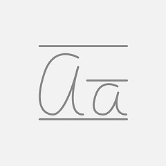 Image showing Cursive letter a line icon.