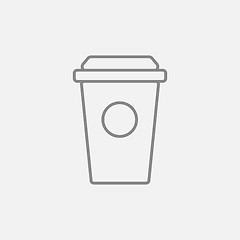 Image showing Disposable cup line icon.